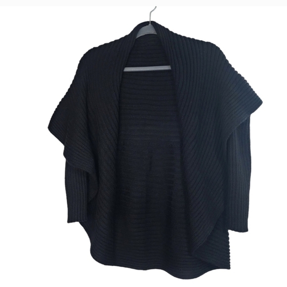 Peruvian Link Alpaca Collection Black Knit Open Cardigan Neutral Natural Country - Picture 4 of 15